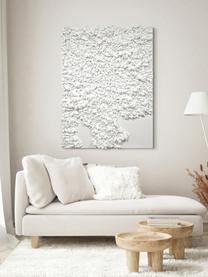 Quadro su tela dipinto a mano in ottica 3D Organic, Bianco, Larg. 88 x Alt. 118 cm