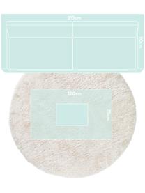 Tapis rond blanc poils longs Lea, Blanc