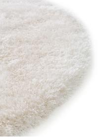 Tapis rond blanc poils longs Lea, Blanc