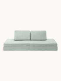 Modulares Kinder-Spielsofa  Mila aus Samt, handgefertigt, Bezug: Samt (100 % Polyester), Samt Salbeigrün, B 168 x T 84 cm