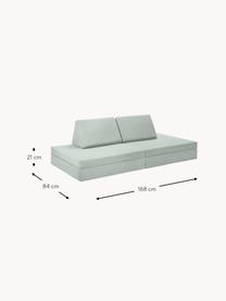 Ręcznie wykonana dziecięca sofa modułowa z aksamitu Mila, Tapicerka: aksamit (100% poliester), Szałwiowy zielony aksamit, S 168 x G 84 cm