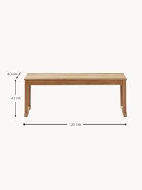 Banc en teck Vega, Bois de teck, Teck, larg. 120 x haut. 43 cm