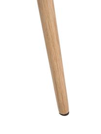 Sedia con braccioli e gambe in legno Nora, Rivestimento: 100% poliestere Il rivest, Gambe: legno di quercia, Tessuto blu scuro, gambe: quercia, Larg. 58 x Prof. 58 cm