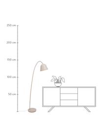 Leeslamp Fleur in beige, Lampenkap: gecoat metaal, Lampvoet: gecoat metaal, Decoratie: metaal, Beige, 27 x 148 cm