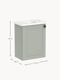 Lavabo con mobiletto Rafaella, larg. 45 cm, sinistra, Manico: alluminio rivestito, Verde, Larg. 45 x Alt. 58 cm