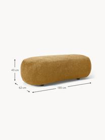 Pouf en peluche-bouclette Alba, Peluche-bouclette ocre, larg. 130 x prof. 62 cm