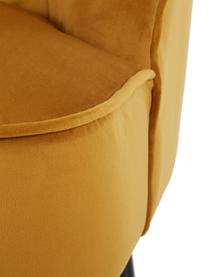 Samt-Cocktailsessel Aya in Gelb, Bezug: Samt (Polyester) 30.000 S, Füße: Birkenholz, lackiert, Teddy Cremeweiß, B 73 x T 64 cm