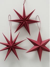 Komplet gwiazd wiszących Mariola, 3 elem., Papier, Czerwony, Ø 20 cm