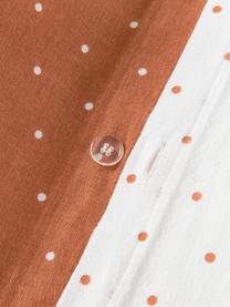 Funda de almohada doble cara de franela a lunares Betty, Terracota, blanco, An 50 x L 70 cm
