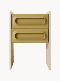 Table de chevet Space, MDF, Vert olive, beige clair, larg. 45 x prof. 63 cm