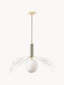 Grande suspension Dela, Blanc, argenté, Ø 21 x haut. 26 cm