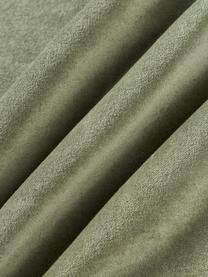 Housse de coussin 45x45 en velours Phoenix, 100 % coton, velours, Vert olive, larg. 45 x long. 45 cm