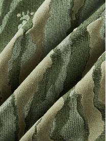 Abstract fluwelen kussenhoes Phoenix, 100% katoen, fluweel, Olijfgroen, B 45 x H 45 cm
