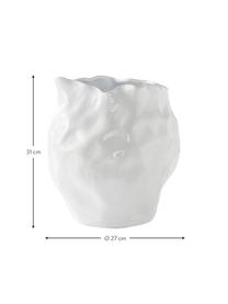 Vase design blanc Bubba, Grès cérame, Blanc, Ø 27 cm x haut. 31 cm