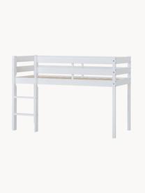 Cama litera infantil de madera de pino Eco Comfort, 70 x 160 cm, Madera de pino macizo con certificado FSC, madera contrachapada, Blanco, An 70 x L 160 x Al 114 cm