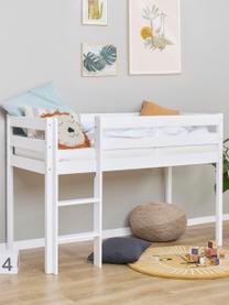 Cama litera infantil de madera de pino Eco Comfort, 70 x 160 cm, Madera de pino macizo con certificado FSC, madera contrachapada, Blanco, An 70 x L 160 x Al 114 cm