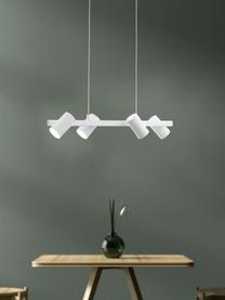 Moderne hanglamp Gatuela, Lampenkap: gelakt metaal, Baldakijn: gelakt metaal, Wit, 76 x 110 cm
