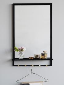 Miroir mural avec cadre en métal Malone, Noir, couleur dorée, larg. 50 x haut. 80 cm