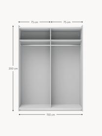 Armoire modulaire à portes coulissantes Simone, larg. 150 cm, plusieurs variantes, Bois, gris, Basic Interior, larg. 150 x haut. 200 cm