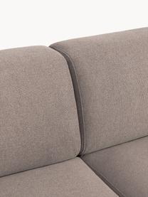 Grand canapé d'angle 4 places Melva, Tissu taupe, larg. 339 x prof. 220 cm, dossier à droite