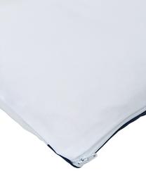 Housse de coussin rectangulaire Ren, 100 % coton, Blanc, bleu foncé, larg. 30 x long. 50 cm