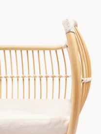 Handgefertigtes Beistell-Babybett Martha aus Rattan, höhenverstellbar, Beine: Metall, beschichtet, Füße: Mangoholz, Matratze: Kokoskern, Schafwolle, Ba, Beige, Off White, B 50 x L 80 cm