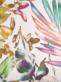 Kissenhülle Juanita mit buntem, tropischen Print, 100% Baumwolle, Weiss, Mehrfarbig, 40 x 40 cm