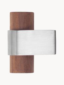 Ganchos de pared de madera de nogal Dowel, Acero inoxidable, madera de nogal, Plateado, madera de nogal, An 3 x Al 6 cm