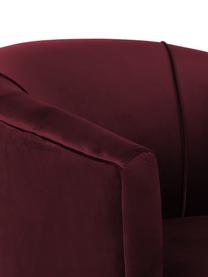 Fauteuil cocktail en velours rouge Ella, Pourpre, larg. 74 x prof. 78 cm