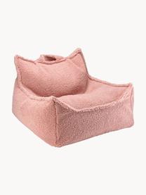 Pouf a sacco per bambini in teddy Sugar, Rivestimento: teddy (100% poliestere), Interno: 100% fibra non tessuta, Teddy rosa chiaro, Larg. 70 x Prof. 80 cm