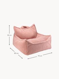 Pouf a sacco per bambini in teddy Sugar, Rivestimento: teddy (100% poliestere), Interno: 100% fibra non tessuta, Teddy rosa chiaro, Larg. 70 x Prof. 80 cm