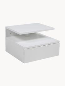 Table de chevet murale Ashlan, MDF, laqué, Blanc, larg. 35 x haut. 23 cm