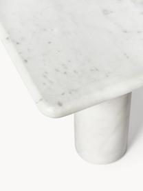 Tavolino da salotto in marmo Mabel, Marmo, Bianco marmorizzato, Larg. 100 x Prof. 50 cm
