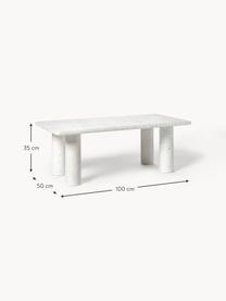 Table basse en marbre Mabel, Marbre, Blanc, marbré, larg. 100 x haut. 50 cm