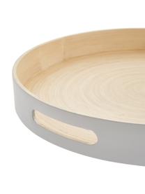 Bandeja redonda de bambú Brico, Madera de bambú, pintado, Madera de bambú, gris, Ø 40 cm