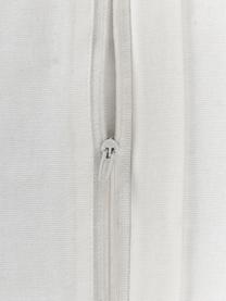 Funda de cojín de algodón con flecos Raja, 100% algodón, Blanco crema, azul, An 45 x L 45 cm