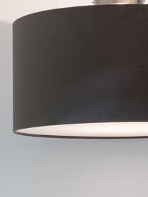 Plafondlamp Basixx van linnen, Lampenkap: polyester (fluweel), Diffuser: kunststof, Antraciet, Ø 50 x H 35 cm