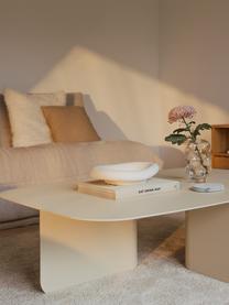 Ručne vyrobený konferenčný stolík Livia, Oceľový plech, práškový náter, Svetlobéžová, Š 115 x H 77 cm
