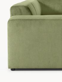 Canapé d'angle XL en velours côtelé Melva, Velours côtelé vert olive, larg. 339 x prof. 339 cm