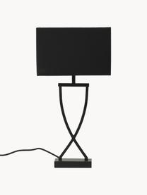 Lámpara de mesa grande Vanessa, Pantalla: mezcla de algodón, Cable: cubierto en tela, Negro, An 27 x Al 52 cm