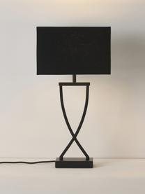 Lampada grande da tavolo Vanessa, Paralume: tessuto, Nero, Larg. 27 x Alt. 52 cm