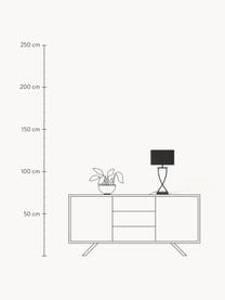 Grote tafellamp Vanessa, Lampvoet: gepoedercoat metaal, Lampenkap: textiel, Zwart, B 27 x H 52 cm