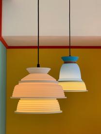 Kleine hanglamp CL4, Lampenkap: silicone, kunststof, Lichtgroen, wit, Ø 26 x H 20 cm