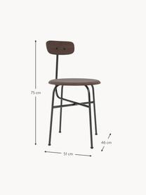 Holzstuhl Afteroom mit Metall-Gestell, Gestell: Stahl, pulverbeschichtet, Dunkles Eichenholz, Schwarz, B 46 x T 51 cm