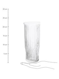 Caraffa acqua con rilievo scanalato Ronja, 1 L, Vetro, Trasparente, Alt. 23 cm, 1 L
