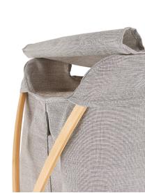 Panier à linge Maya, Panier à linge : gris clair Cadre : beige, larg. 39 x haut. 66 cm