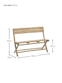 Banc en bambou Mandisa, Bambou, non traité, Brun clair, larg. 120 x prof. 33 cm