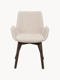 Židle s područkami Drimsdale, 2 ks, Světle béžová, dubové dřevo tmavě hnědá lakované, Š 59 cm, H 59 cm