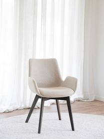 Chaises à accoudoirs Drimsdale, 2 pièces, Tissu beige clair, bois de chêne foncé, larg. 59 x haut. 59 cm