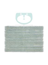 Tappeto bagno con struttura a rilievo Nea, 65% ciniglia, 35% cotone, Verde menta, Larg. 80 x Lung. 120 cm